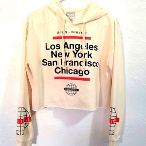Womens Graphic Cropped Hoodie Los Angeles, New York, San Francisco, Chicago. #3